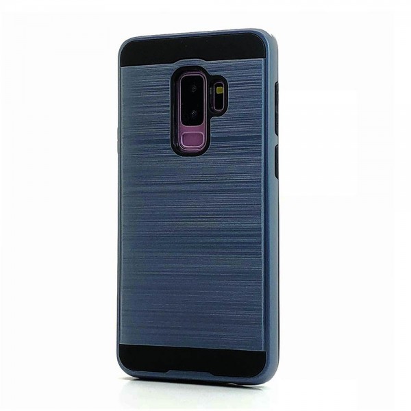 Slim Brushed Armor Hybrid Case for Galaxy S9 (Navy Blue)
